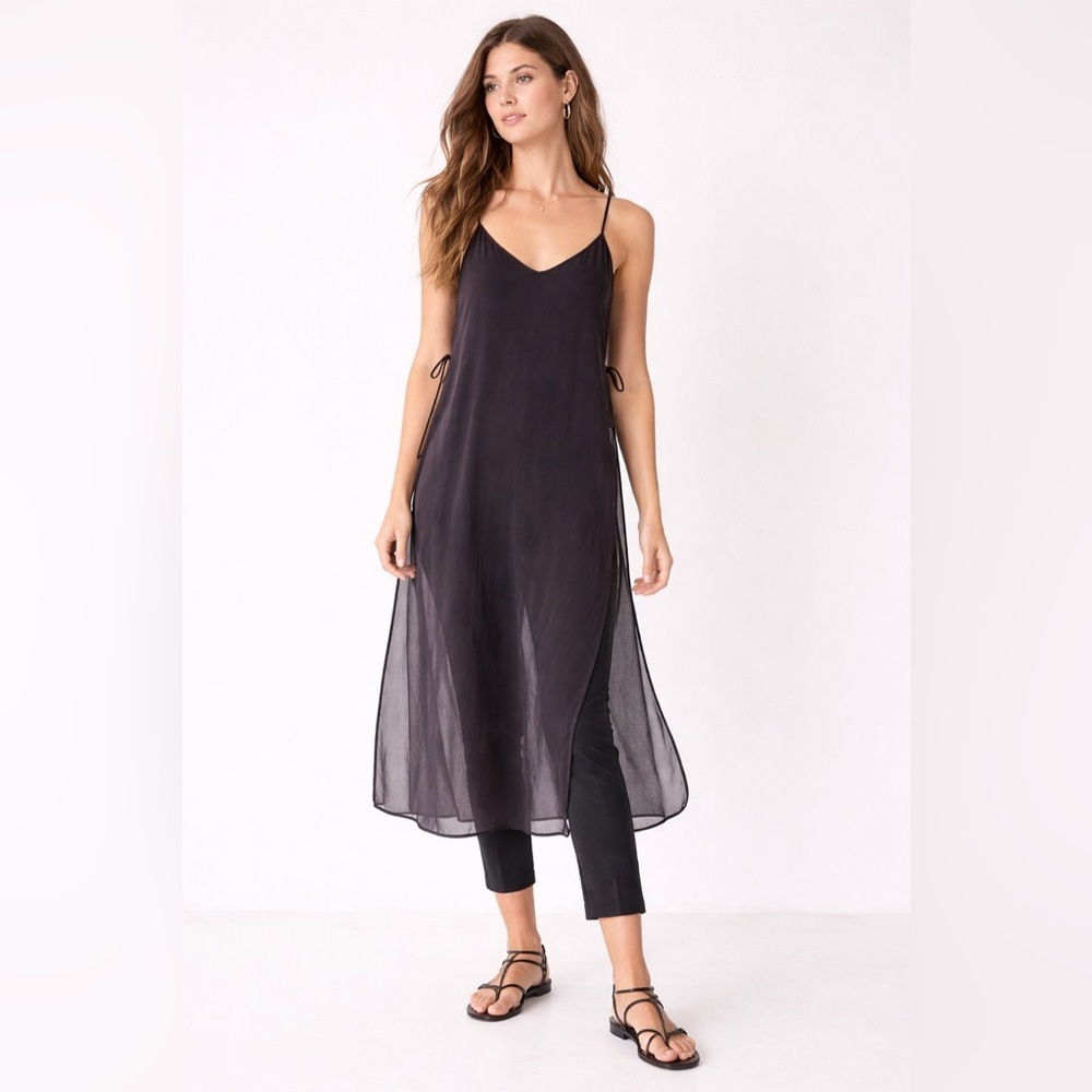 Calypso St. Barth Silk V-Neck Jumpsuit M in black